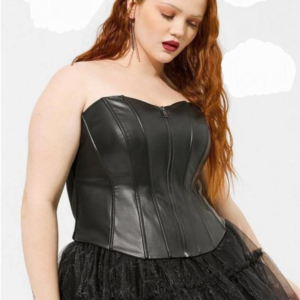 Torrid Black Strapless Corset Top